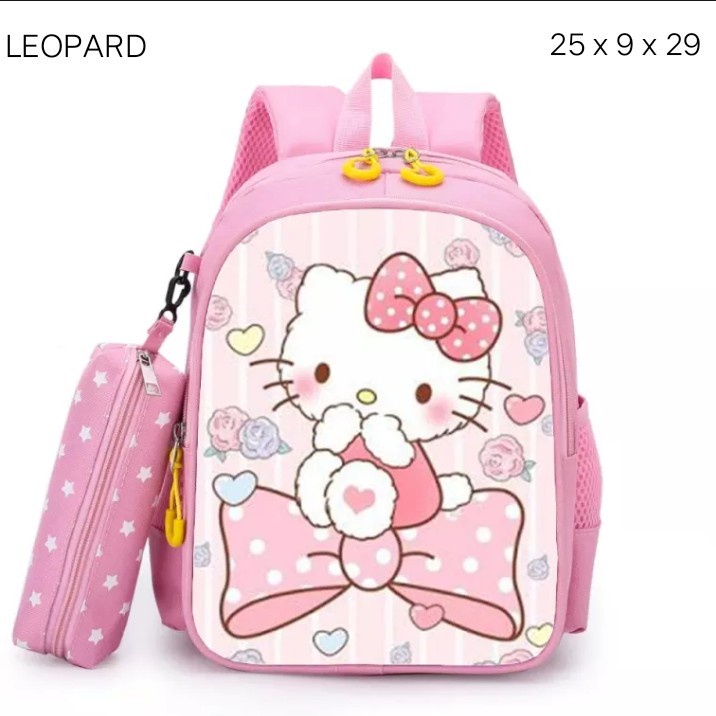 NIQABIS Tas Ransel Anak Perempuan Hello Kitty Pita Tas Sekolah Anak PG PAUD TK SD Backpack Anak Cewek Untuk Ngaji Les Kursus Tas Punggung Wanita Korea Murah