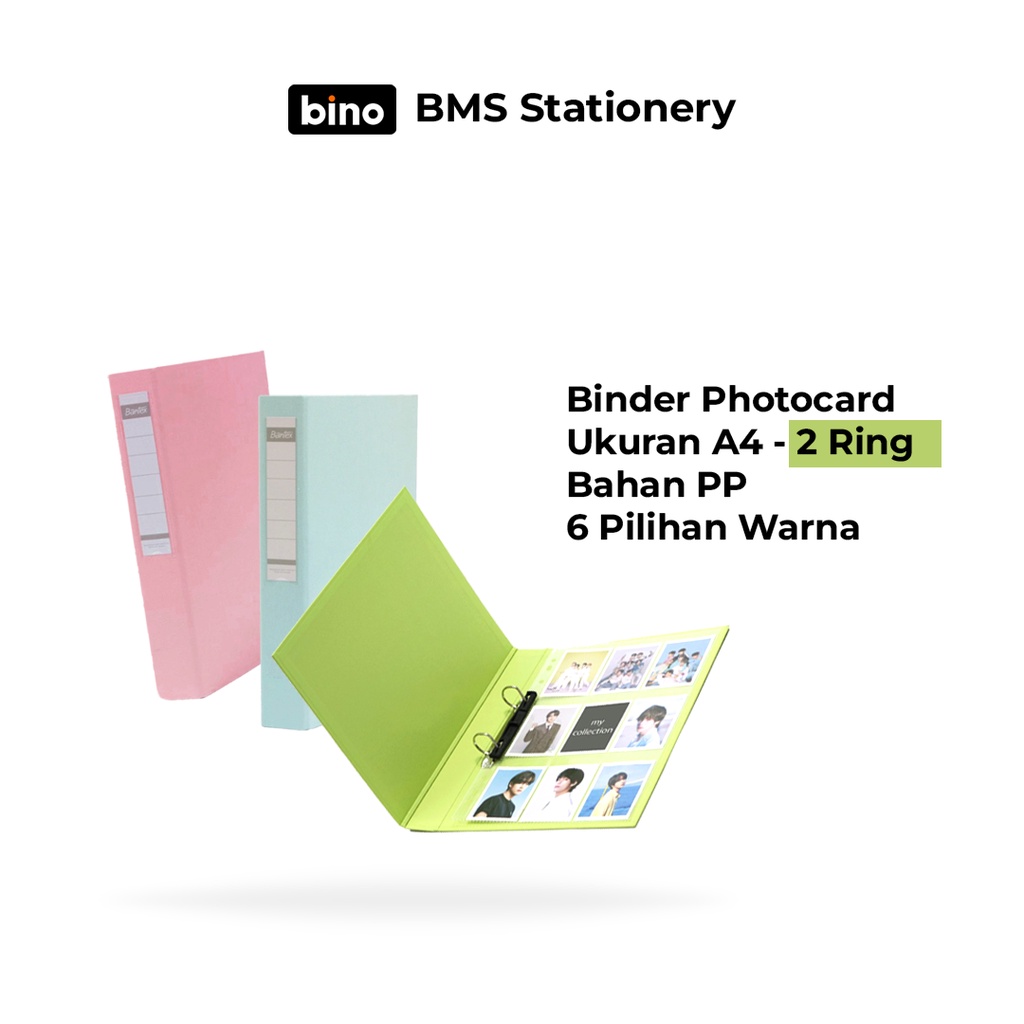 

[BMS Samarinda] Bantex Binder Photocard A4 2 Ring Warna Pastel 8222P