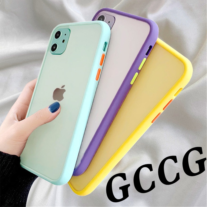 Soft Case Bumper Matte Bahan Silikon Tpu Bening Untuk Iphone 12 12pro 12promax 12mini 11 Pro Max 7 Plus 8 6 Plus Se2 2020