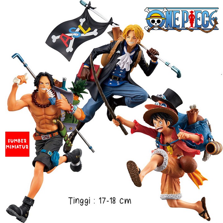 Set Action Figure One Piece Tiga Saudara Luffy Ace Sabo