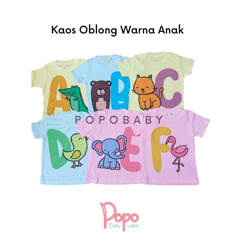 6pcs KAOS Oblong/ Setali Anak (putih/warna)