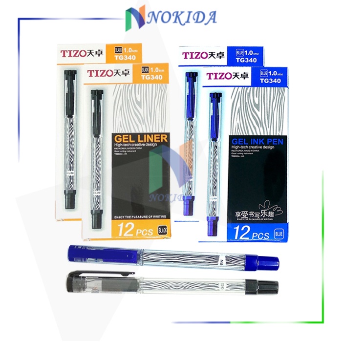 

Nokida Pulpen Gel Liner Tizo TG340 [1 Pack] / Ballpoint Jel 12 Pcs / Pena Pen 1 Lusin / Polpen Jel 1 Pak / Bulpen High-Tech 0.5mm / Ball Pen Jel / Pulpen Boxi Motif Polkadot / Bolpen Tinta Warna Hitam 1 Box