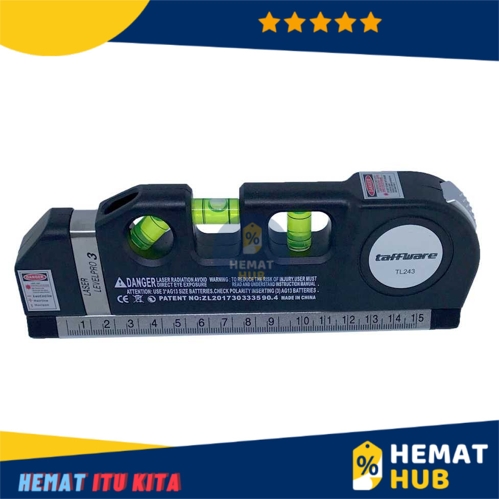 Waterpass Meteran Laser Infrared Vertikal LevelPro3 Penggaris Laser Horizontal 250CM Tape Aligner