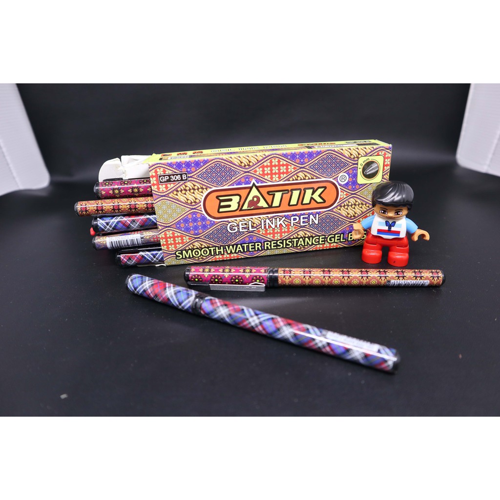 

Pulpen Cair /Gel ink Pen 306 Batik 1.0mm / Gel ink Pen 306 Lusin