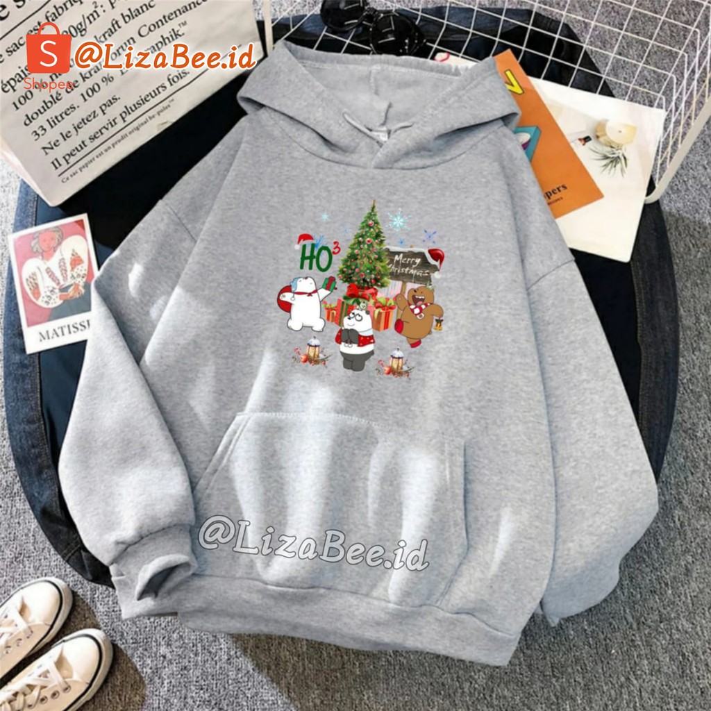 Hoodie Natal We Bare Bears Beruang Marry Christmas Baju Natal Marry Christmas Sweater Natal Jaket Natal Terbaru Hoodie Wanita Gambar Bears Oversize Korean Style Sweater Murah Tebal Xxl Kekinian Lilac Panda Boba