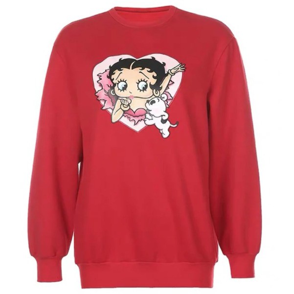 LOVE BETTY BOOP SWEATE WANITA - ATASAN HALUS TEBAL TERLARIS