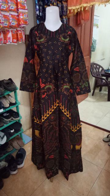 Batik Couple Gamis Batik Maura Sania Ruffle Ori Ndoro Jowi Dnt Size M L Xl All Size