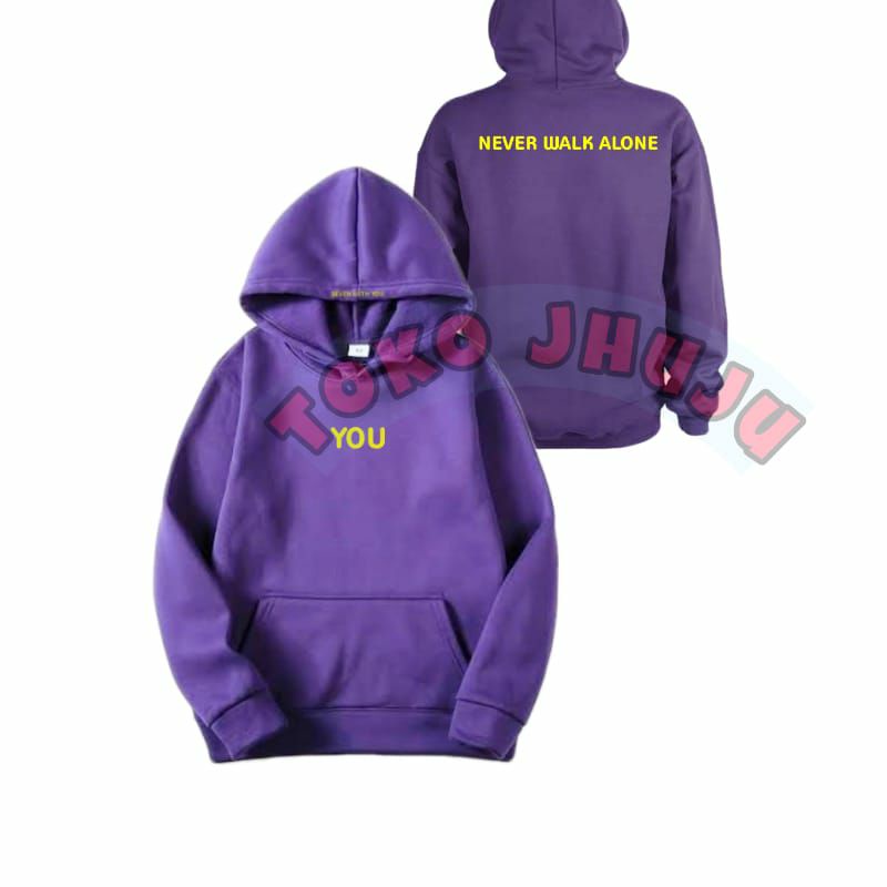 Hoodie Jumper BTS Made by Jimin You Never Walk Alone Seven with you sablon kuning