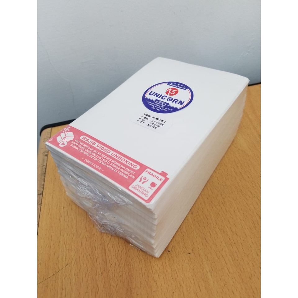 Label Thermal Zigzag Resi Alamat AWB A6 100x150mm Stiker Video Unboxing