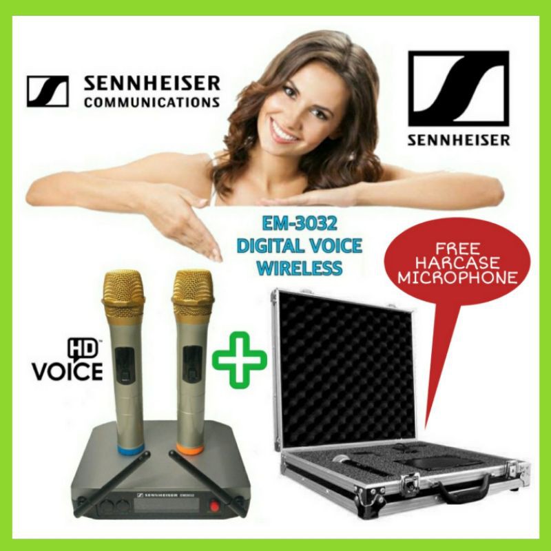Mic wireless SENNHEISER EM-3032 Dua Handheld / FREE HARDCASE / KOPER