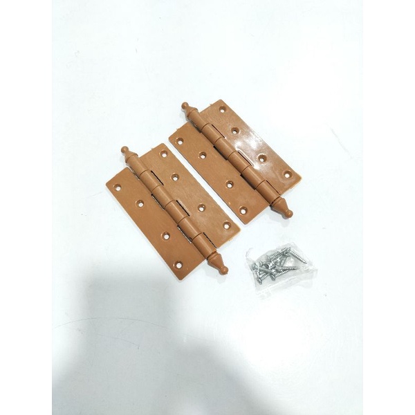 Engsel pintu PVC Plastik Coklat / Engsel Kamar Mandi PVC (C353)