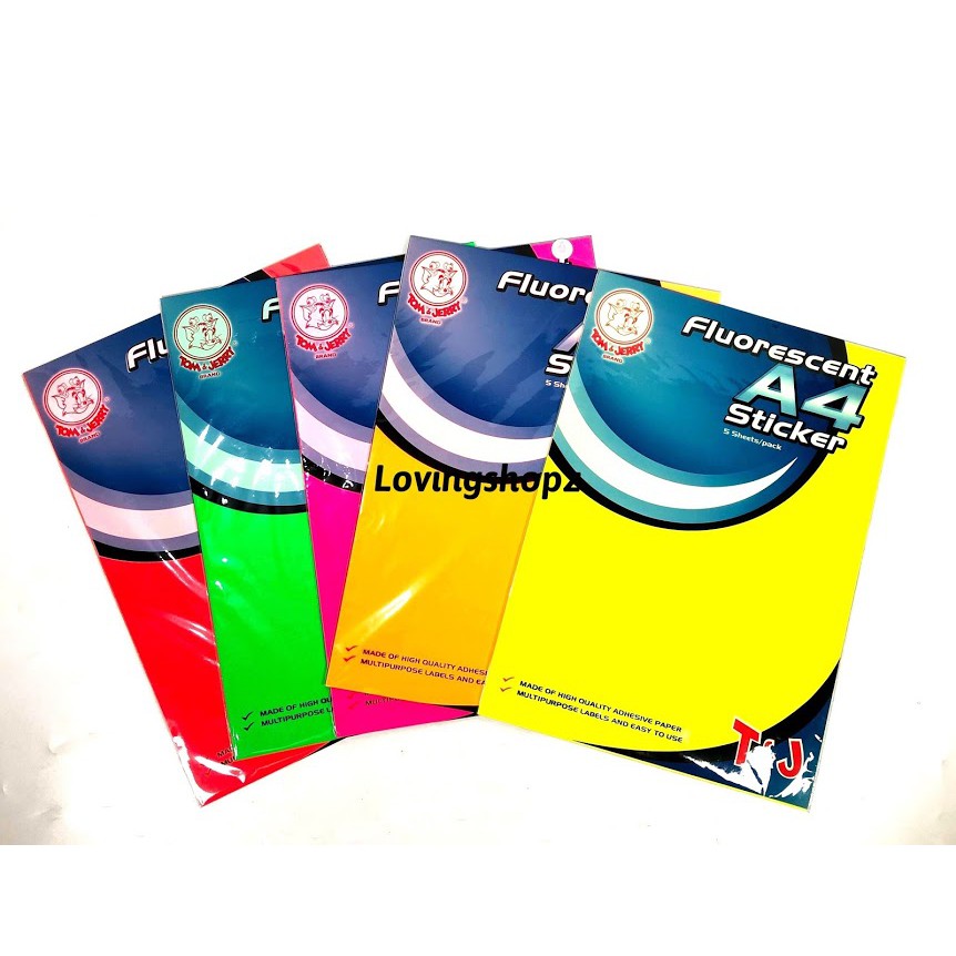 

Label Tom & Jerry Fluorescent ukuran A4 /Label Tom and Jerry A4 warna