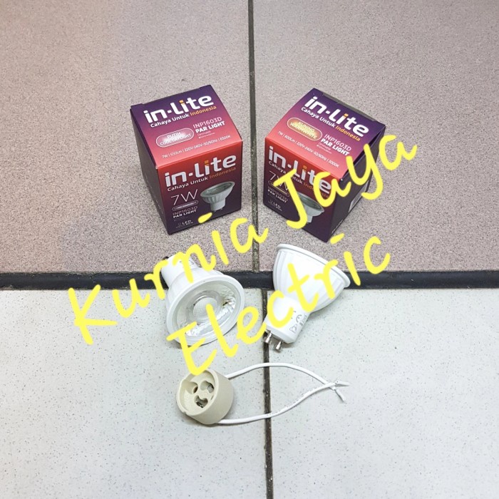 INLITE lampu LED Mangkok INP1603D 7W GU10 220V + Soket GU10 SET - 7WD220V, Putih