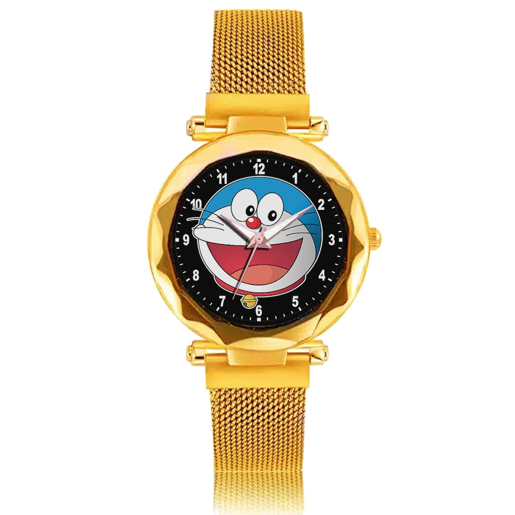 Jam Tangan Wanita Custom - DORAEMON MOTIF 6 Free Box &amp; Batre Cadangan