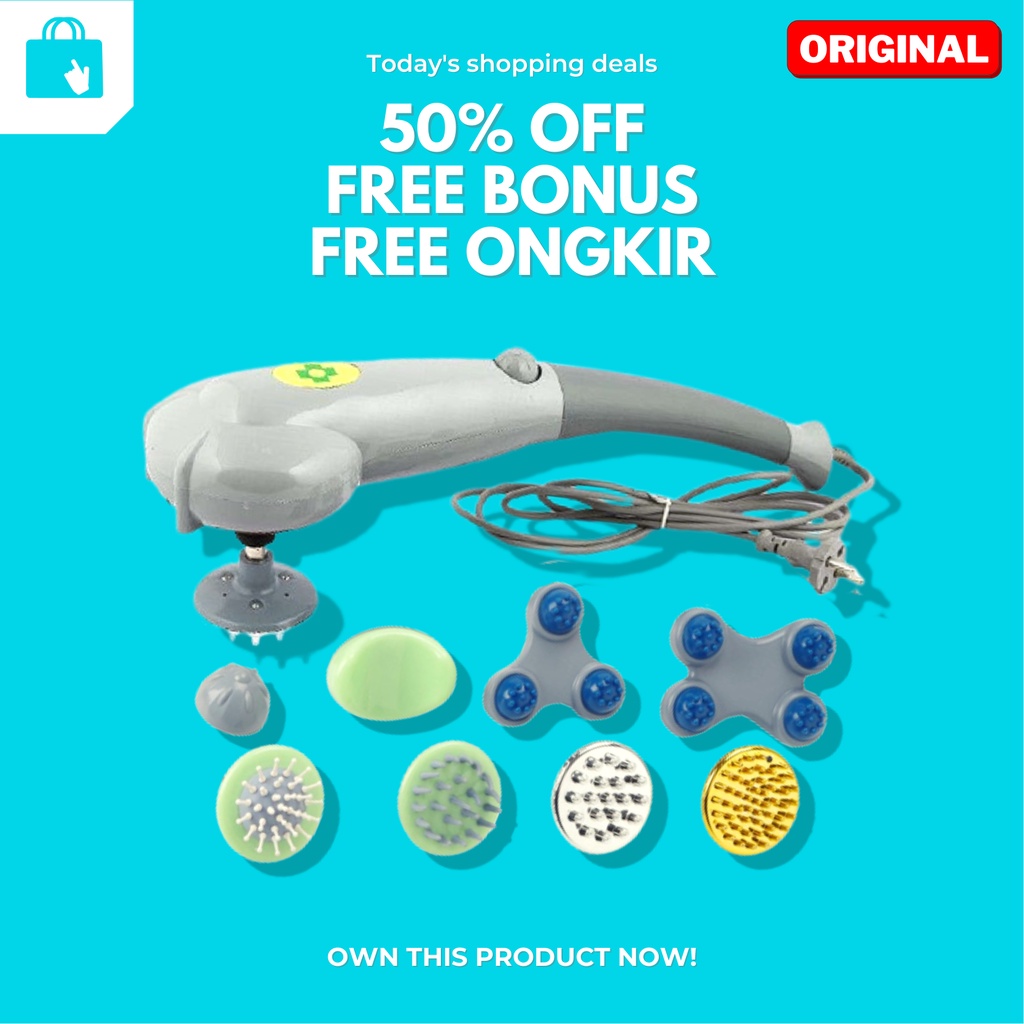 (Original) Alat pijat elektrik magic massager 8 in 1 serbaguna alat pijat punggung model besar