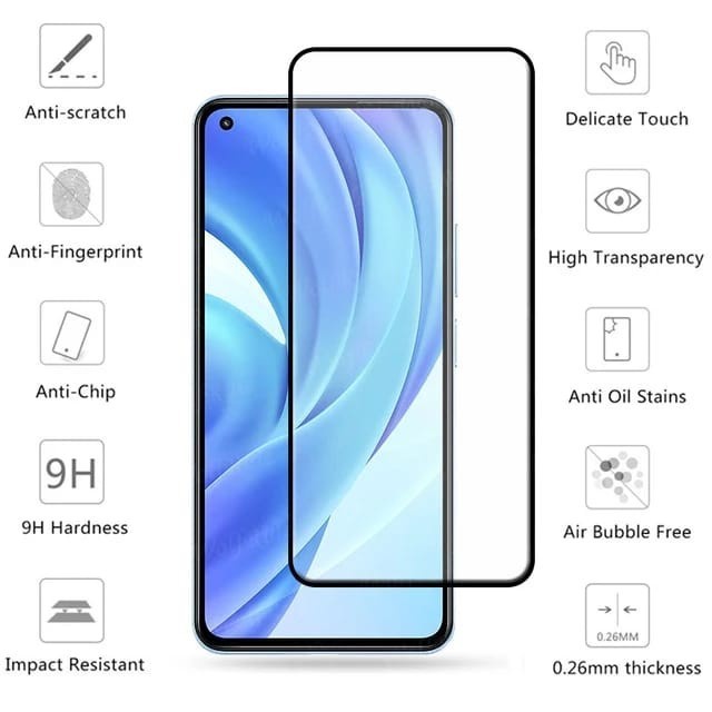 XIAOMI 12 LITE 5G / MI 11 LITE TEMPERED GLASS FULL COVER ANTI GORES KACA