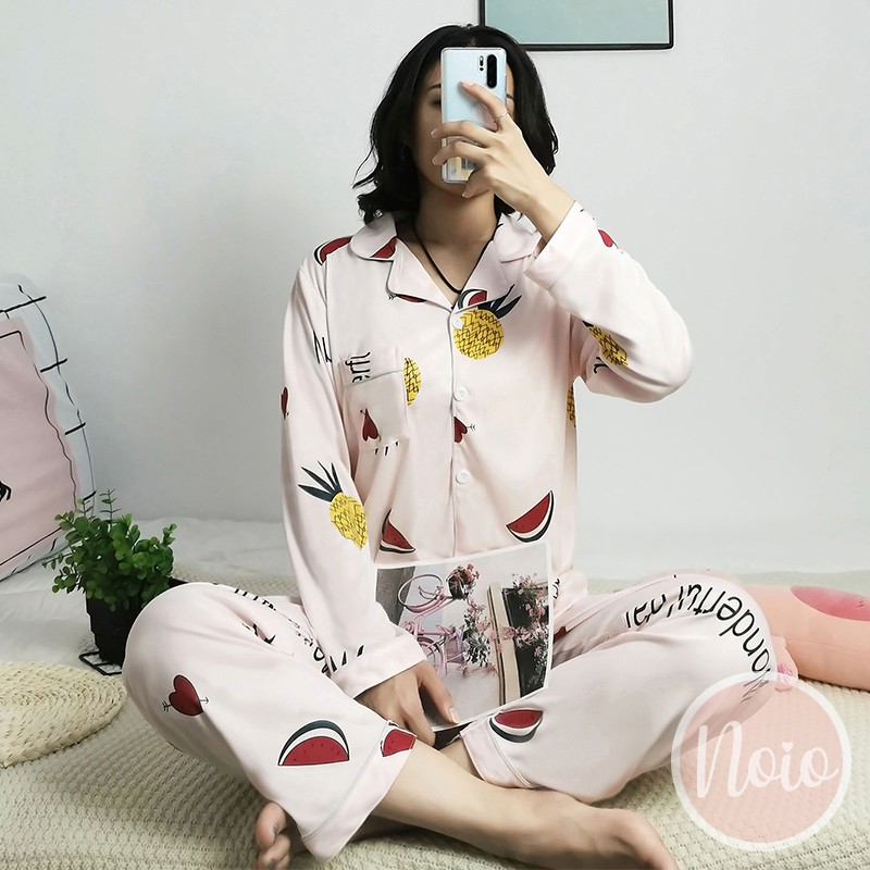 BAJU TIDUR WANITA BUAH KOREA NEW FRUIT FRESH PIYAMA WANITA DEWASA IMPORT ONE SET - LLP FRUT2-4
