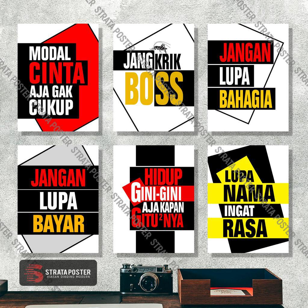 Hiasan dinding kata2 motivasi Wall decor poster minimalis