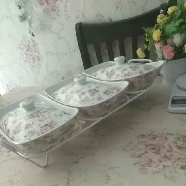 (hanya Di Shopee) Vicenza Alat Saji Dengan Rak / Wadah Sayur / Prasmanan Vicenza - Ba751