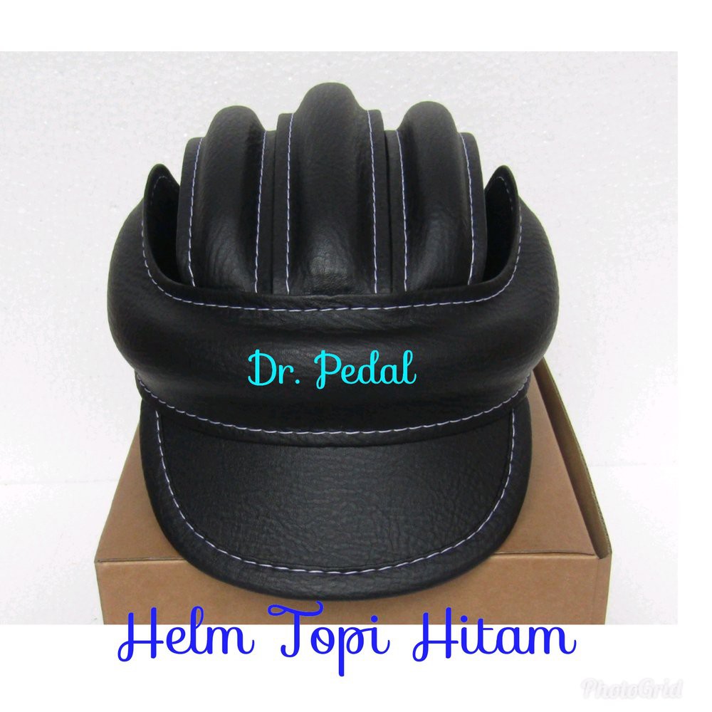 Helm Sepeda Kulit Helm Topi Helm Sepeda helm model topi hitam