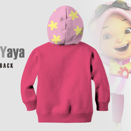 Jaket Anak Boboiboy Cewek Bahan Halus Lembut Tebal Full Print Sublim Bukan Sablon Custom Nama-2