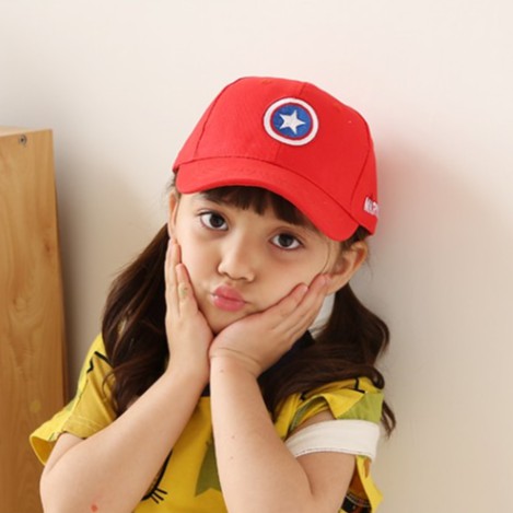 Topi Baseball Adjustable Motif Bordir Captain America Bahan Katun Gaya Kasual Untuk Anak Laki-Laki Dan Perempuan