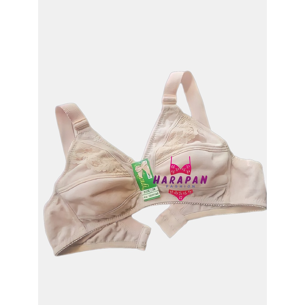 Sport Bra Cup Besar Plum BH Wanita Tanpa Busa kawat - Warna Cream Krem Cup B