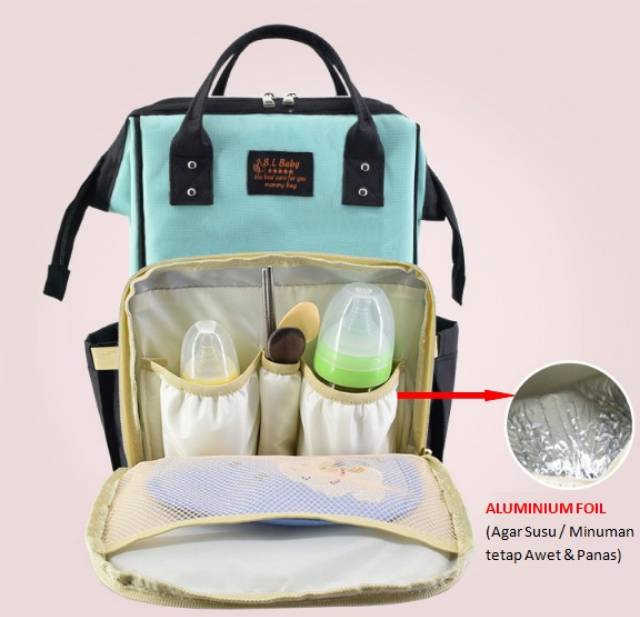 Diaper Bag Tas Bayi Ransel Organizer / Tas Perlengkapan Bayi Multifungsi Ransel Popok B.L Baby T08