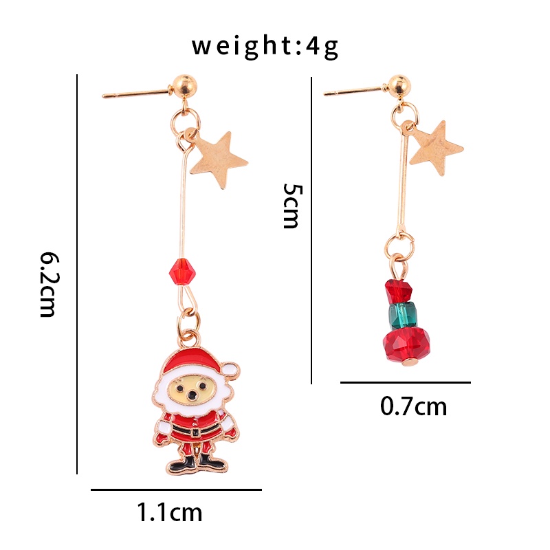 Anting Drop Liontin Santa Claus Bintang Bell Snowman Untuk Hadiah Natal