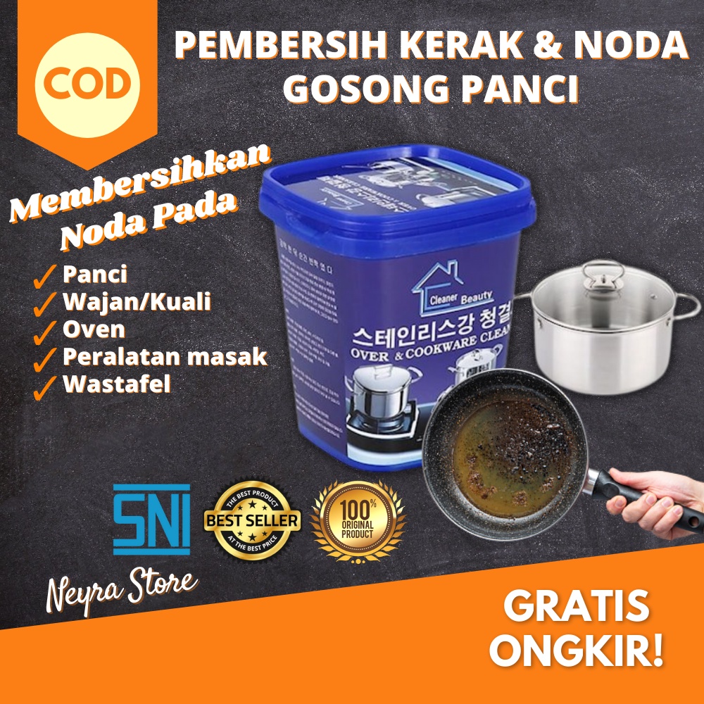 Cream Power Pembersih Stainless Steel Kerak Panci Wajan Kuali Teflon Noda Hitam Gosong / Kerak Toile