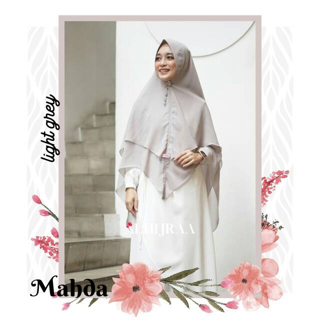 Khimar Mahda By Al Hijra, Hijab warna Maroon 2 Layer bahan Ceruti Georgette yg AdemRingan dan Nyaman