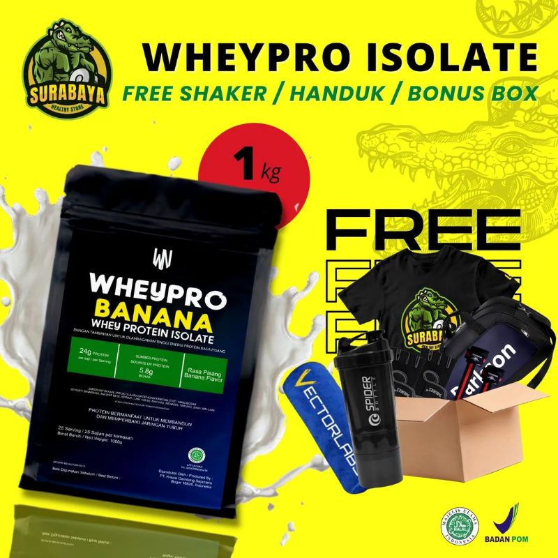 Whey Pro Protein Isolate 1 Kg 2.2 Lbs WheyPro Nutrition 1Kg BPOM HALAL Susu Fitness Gym Diet Debm Fitnes 11 12 Lbs