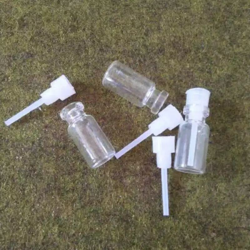 Botol tester kaca tutup plastik bibit parfum / botol kaca mini souvenir 3ml /botol tester parfum 3ml