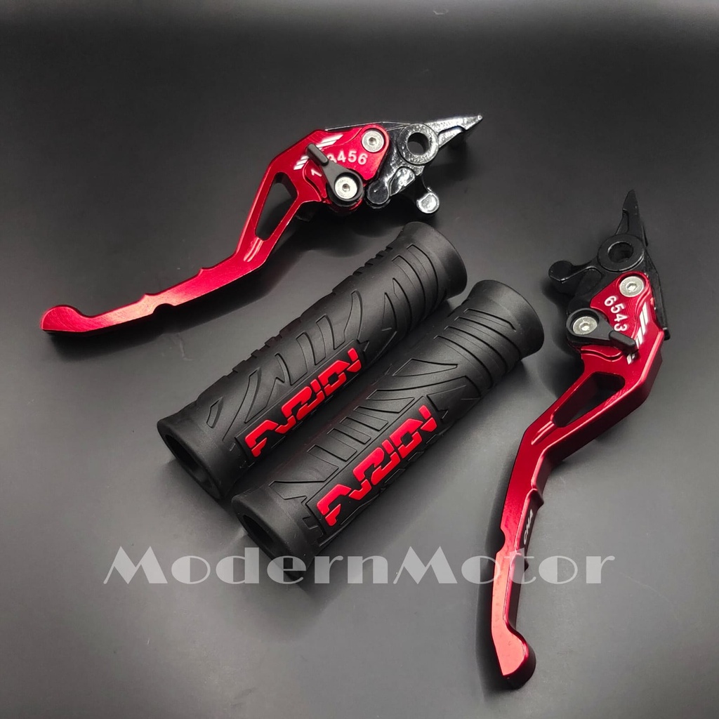 Handle sisik CNC Stelan + Handgrip FUZION Model Hayaidesuuu BEAT VARIO MIO MX VIXION TIGER FU VARIO 150 NMAX AEROX MIO J PCX LEXI FREGOO