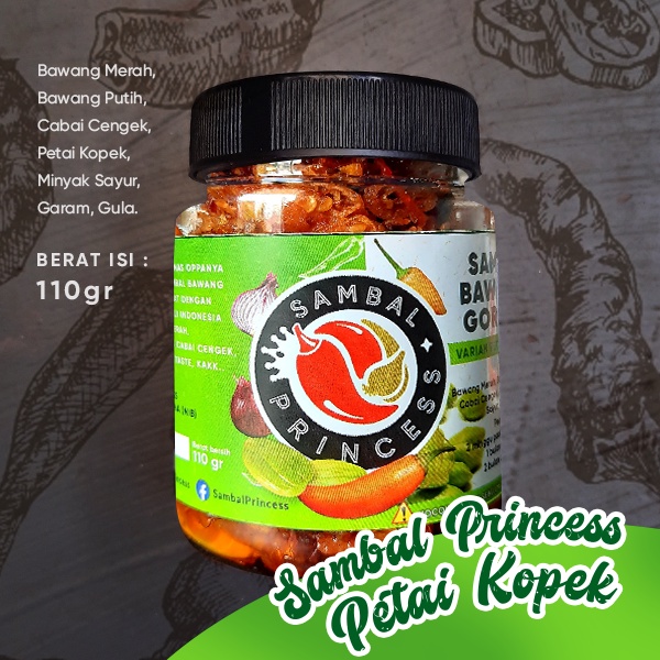 

Sambal Princess - Varian PETAI KOPEK - Sambal Petai Bawang Goreng Pedas Gurih - 110gr