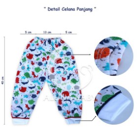 Celana Panjang Bayi 0-2 Tahun Bahan Katun Motif Aneka Animal / Binatang