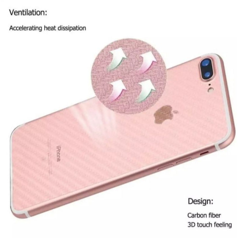 Garskin Carbon Oppo A5, A9, A54, A52, A92, A74, A31, A53, A53S, A7, A11K, A91 Anti Gores Belakang Hp-2