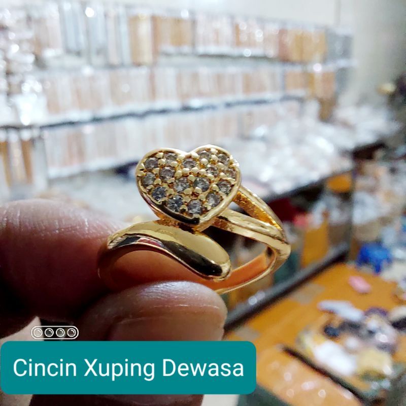 Cincin wanita dewasa lapis emas 24k perhiasan xuping