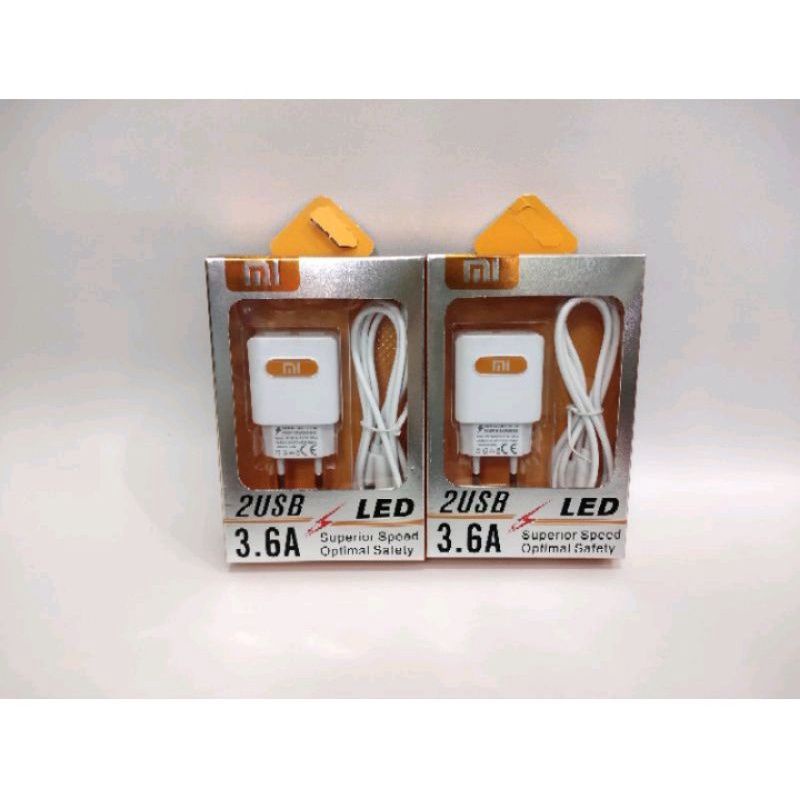Charger Xiaomi 2usb 3.6A Led Superior Casan Xiomi Micro 2usb 3.6A Led Tc Xiaomi 2usb 3.6A Led
