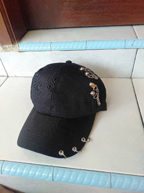 Topi anting cincin rante / topi baseball kpop / topi baseball  / topi cewe