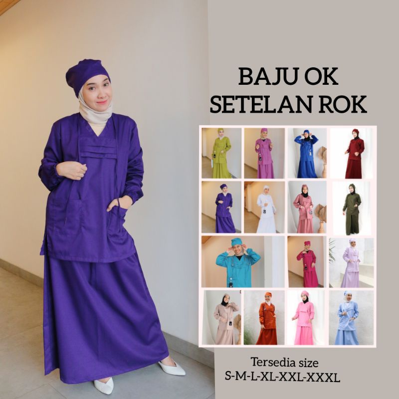 setelan rok Oka / BAJU OK SETELAN ROK / baju dokter / seragam medis