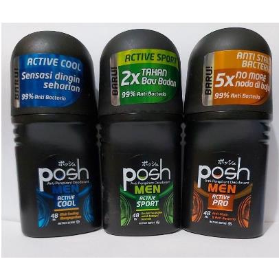 * NCC * POSH Deodorant Roll On Anti Bacterial Protection Whitening Anti Bau Ketek - Netto 50 ml