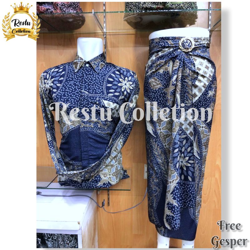 COD Stelan Couple Kemeja Pria Dan Rok Lilit Batik Wanita Motif Lili Silver Cocok Untuk Acara Nikahan Kondangan Tunangan Wisuda Perpisahan Reonian Ulang Tahun Aniversery Bahan Premium By Restu Colletion Bestseller