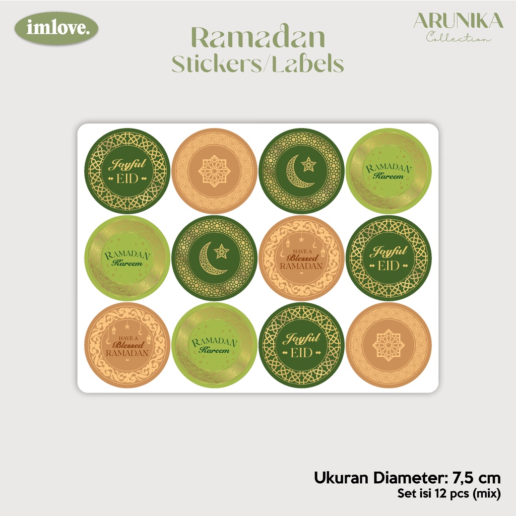 

Sticker Label Lebaran Stiker Toples Bulat Idul Fitri Hampers Arunika