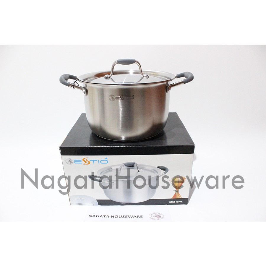 Panci Saus Stainless / Panci Masak / Panci Zebra / Panci Sop Sup Kuah / Soup Pot / Estio P101 Sauce 