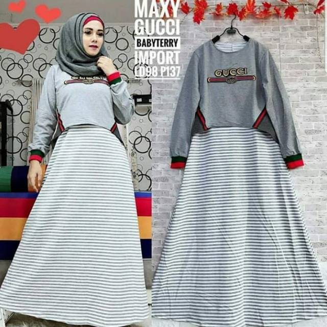 MK Gucci Set / maxi dress lucu / cantik kekinian termurah