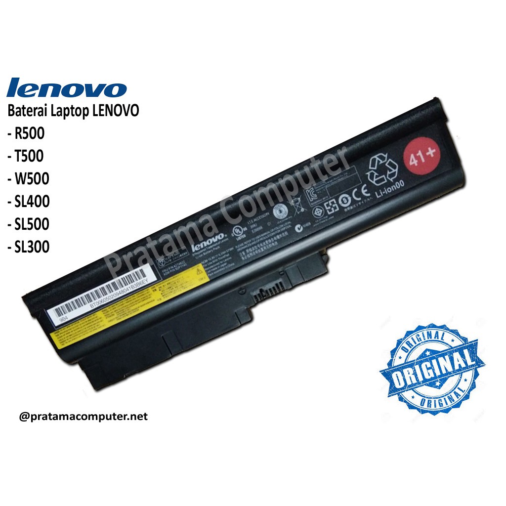 Baterai Laptop LENOVO R500 T500 W500 SL400 SL500 SL300 ORIGINAL