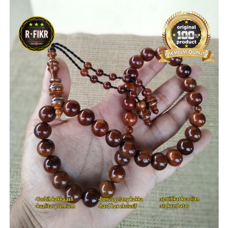 RFIKR Tasbih Kokka Kaukah Fukah Bulat Besar 12mm premium Quality bersertifikat