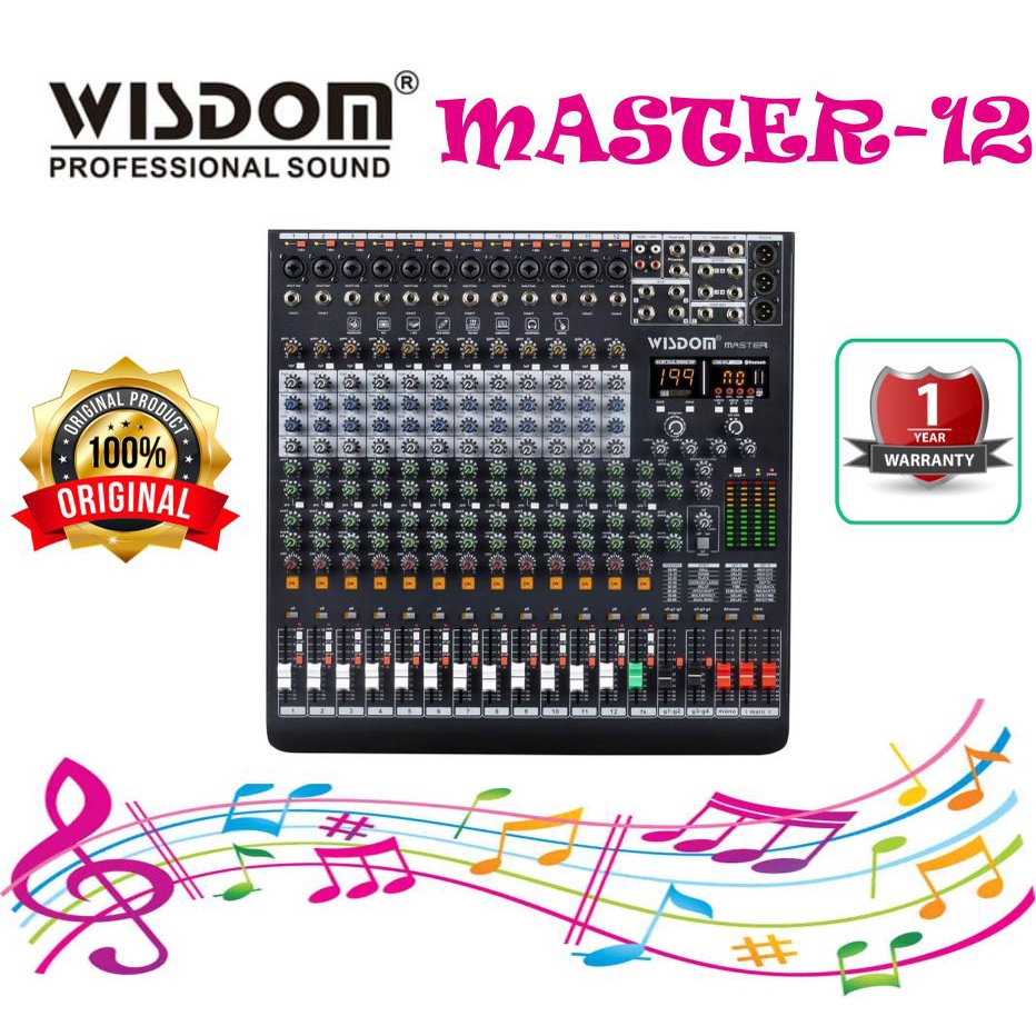 Jual Wisdom Master 12-Channel Mixer Audio dengan Bluetooth Dan Efek ...