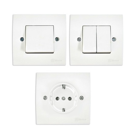 BROCO DOUBLE SWITCH WHITE - INBOW SERI NEU RAY J16255